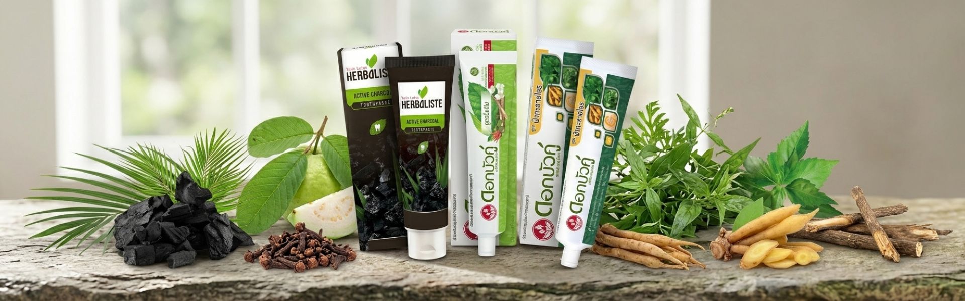 Pack découverte des trois dentifrices aux plantes de Thaïlande